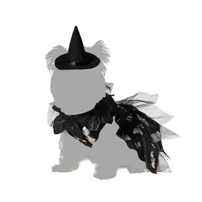 Disfraz para Mascota de Halloween de Bruja Negro - Incluye Vestido y Sombrero - Tamaño L Disfraz para Mascota de Halloween de Bruja Negro - Incluye Vestido y Sombrero - Tamaño L