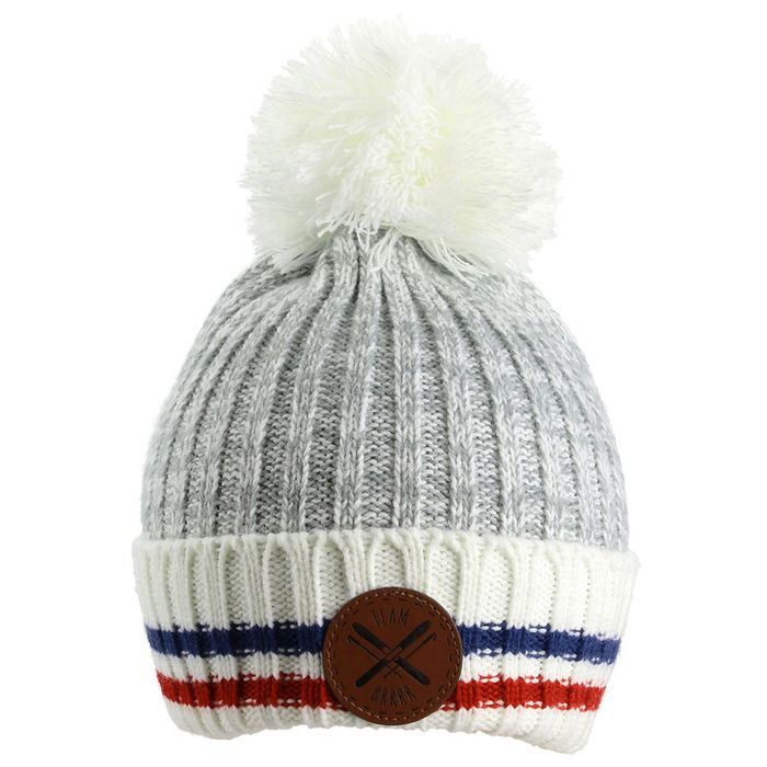 Sensly Gorro con Emblema y Pompón, Colores Surtidos Azul, Negro, Gris, Talla Única