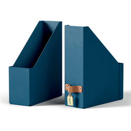 Leitz 24710068 Pack 2 Revisteros de Cartón, Azul, Formato A4