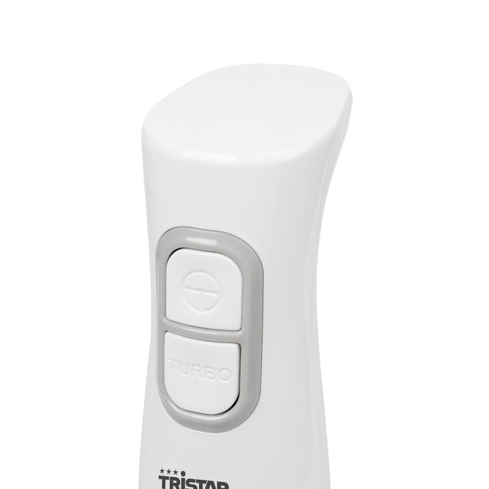 Tristar MX-4881 Batidora de mano con picadora, varillas y vaso medidor, Blanco