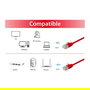 EQUIP Cable de Red Patch Cord Cat6a F/FTP RJ45 3 m Rojo Plano LSZH 10GBase-T PoE+ Blindado - Referencia 606146
