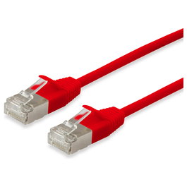 EQUIP Cable de Red Patch Cord Cat6a F/FTP RJ45 3 m Rojo Plano LSZH 10GBase-T PoE+ Blindado - Referencia 606146