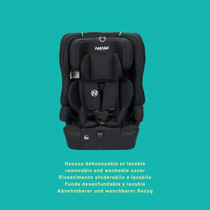 Nania NAN3507469935739 Silla de Coche Grupo 1/2/3 I-Size 76-150 cm con Reductor Negro