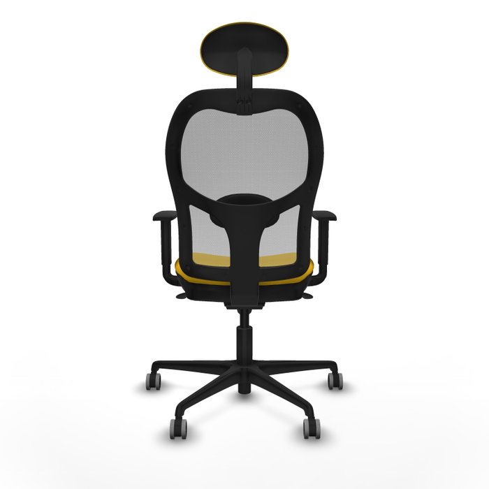 PIQUERAS Y CRESPO Silla de oficina Jorquera con mecanismo Sincro, Tela Amarillo y Malla Gris