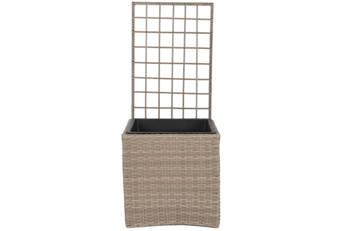 DKD Home Decor Macetero de Ratán Sintético Celosía Natural