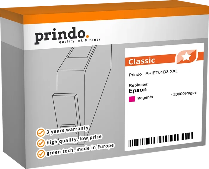 Prindo Cartucho de tinta magenta PRIET01D3 Classic XXL Prindo Cartucho de tinta magenta PRIET01D3 Classic XXL