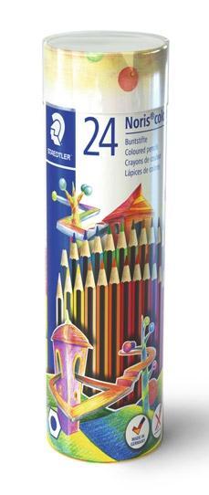 Staedtler Noris Colour Lápices de Colores Surtidos en Bote Metálico 24 Unidades Staedtler Noris Colour Lápices de Colores Surtidos en Bote Metálico 24 Unidades