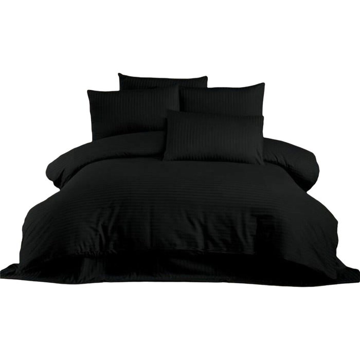 Aucune Juego de cama Negro (1 funda nórdica 220x240 cm + 2 fundas de almohada 60x60 cm) inevitable