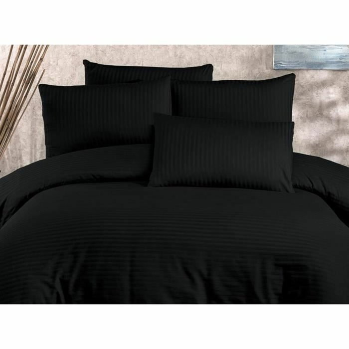 Aucune Juego de cama Negro (1 funda nórdica 220x240 cm + 2 fundas de almohada 60x60 cm) inevitable