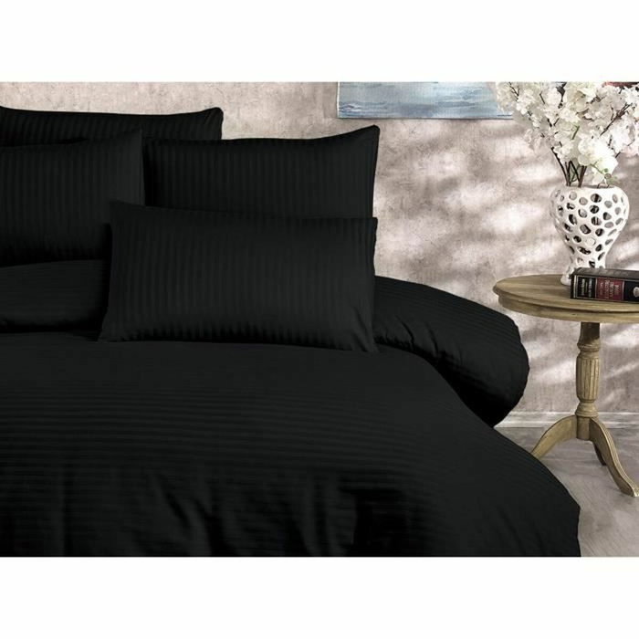 Aucune Juego de cama Negro (1 funda nórdica 220x240 cm + 2 fundas de almohada 60x60 cm) inevitable