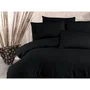 Juego de Cama 220x240 cm + 2 Fundas Almohada 60x60 cm, 80% Algodón 20% Poliéster, Negro