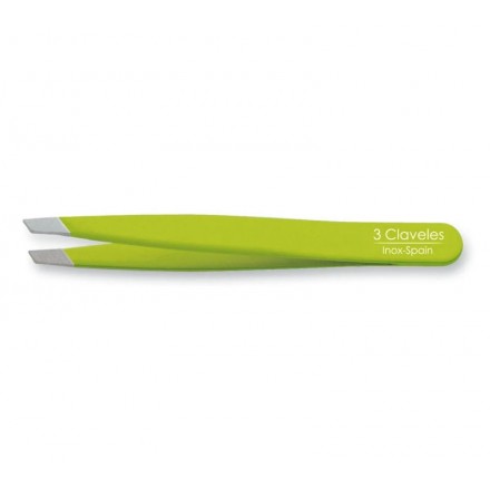Tres Claveles Pinza de Depilar Sesgada Verde 9 cm Tres Claveles Pinza de Depilar Sesgada Verde 9 cm
