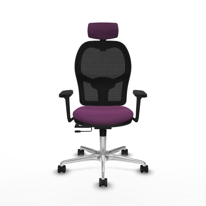 PIQUERAS Y CRESPO Silla de oficina Jorquera con mecanismo Sincro/Traslack, Morado y Negro