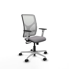 PIQUERAS Y CRESPO Silla de oficina Motilla con mecanismo Sincro, Gris y Blanco