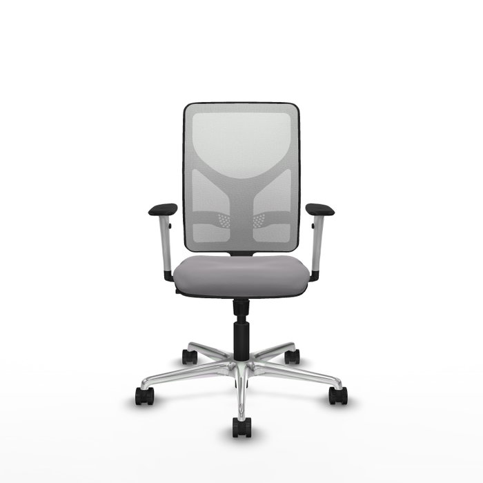 PIQUERAS Y CRESPO Silla de oficina Motilla con mecanismo Sincro, Gris y Blanco