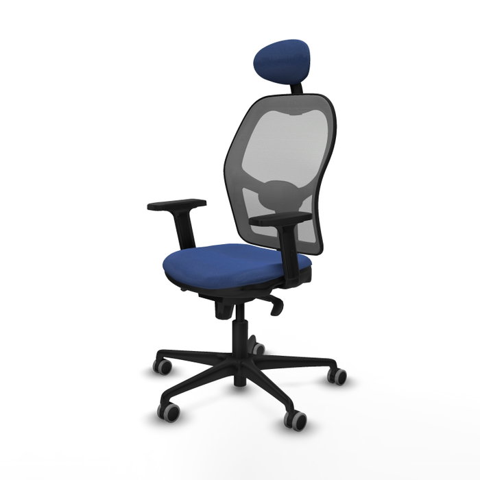 PIQUERAS Y CRESPO Silla de oficina Jorquera con mecanismo Sincro, Azul marino y Gris