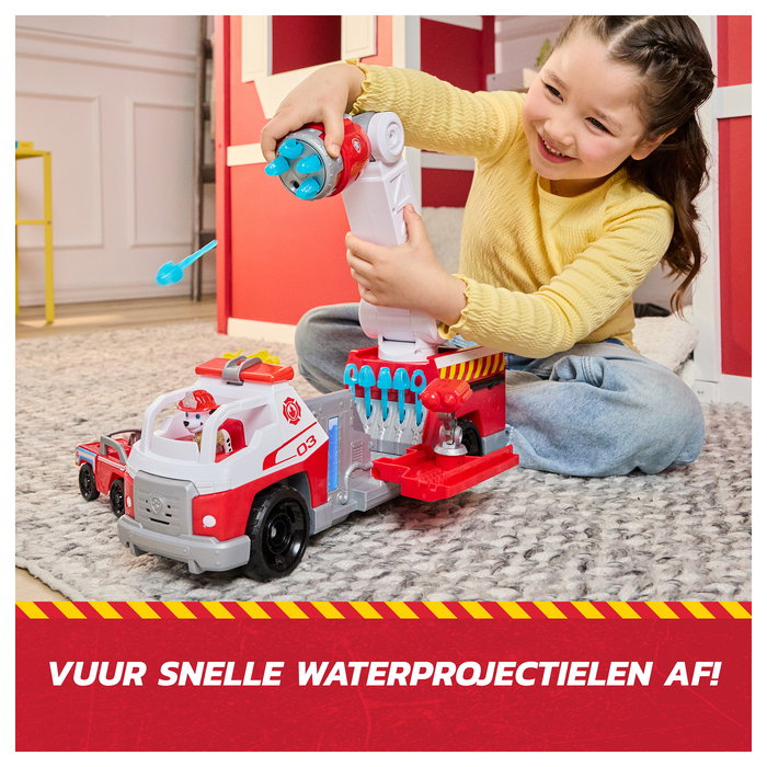 Spin Master PAW Patrol Pack Camión de Bomberos de Marshall Deluxe - Con vehículo mini y figura, efectos luminosos y sonoros, juguete 6072600 para niños 3 años+