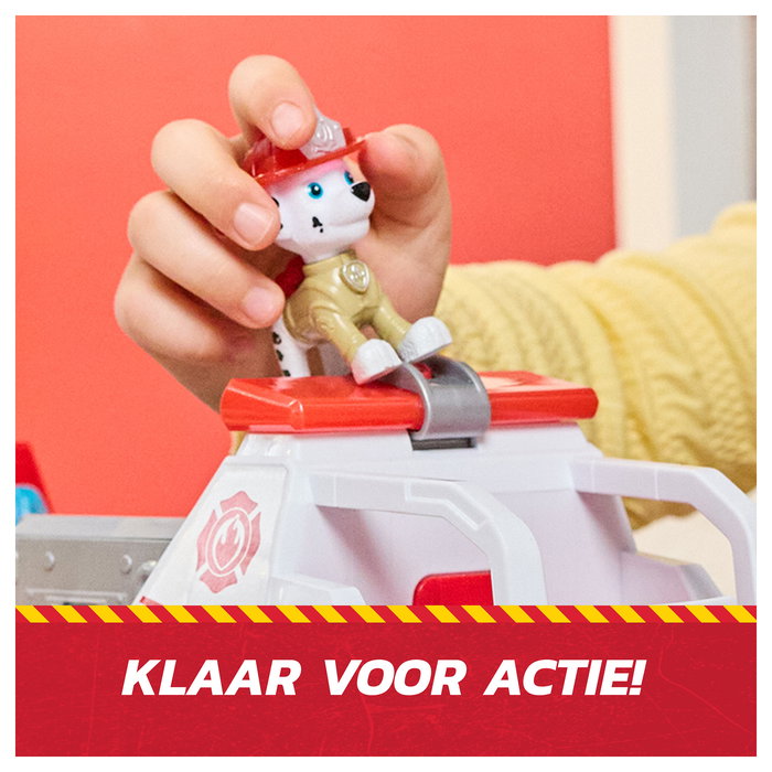 Spin Master PAW Patrol Pack Camión de Bomberos de Marshall Deluxe - Con vehículo mini y figura, efectos luminosos y sonoros, juguete 6072600 para niños 3 años+