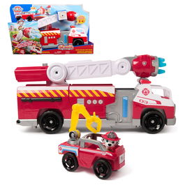 Spin Master PAW Patrol Pack Camión de Bomberos de Marshall Deluxe - Con vehículo mini y figura, efectos luminosos y sonoros, juguete 6072600 para niños 3 años+