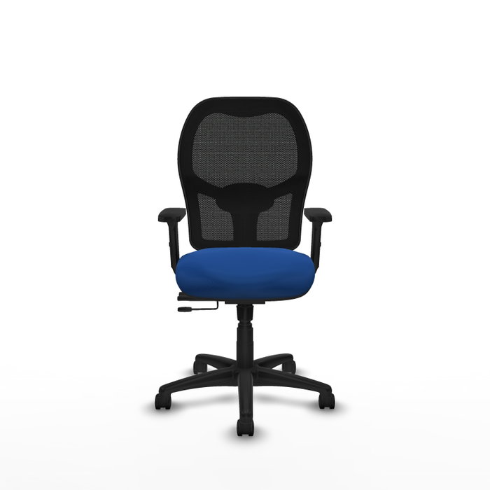 PIQUERAS Y CRESPO Silla de oficina Alocén traslack malla negra y similpiel azul PIQUERAS Y CRESPO Silla de oficina Alocén traslack malla negra y similpiel azul