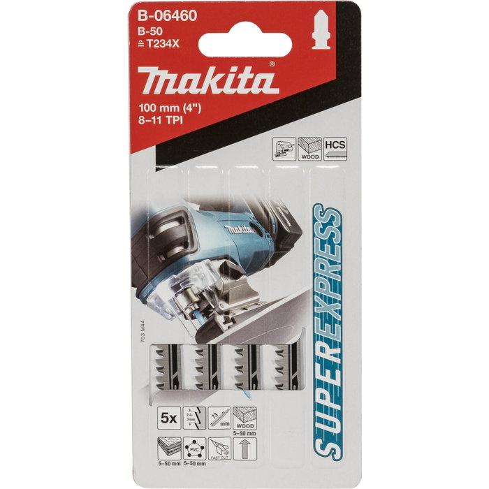 Makita B-06460 Hojas para sierra caladora, 7,7 cm, 5 unidades