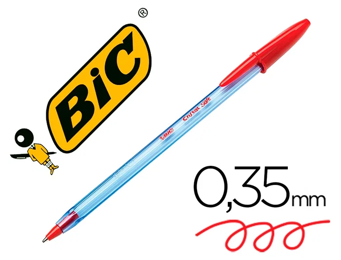BIC Cristal Soft Rojo Punta 1,2 mm (Set de 50) BIC Cristal Soft Rojo Punta 1,2 mm (Set de 50)