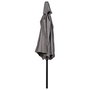 OUTFIT Sombrilla Inclinable Modelo Joakim Gris, Diámetro 300 cm, Mástil 48 mm, 6 Varillas, Tela UV50+, Manivela, Aluminio y Acero