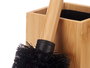 Berilo Escobillero de Bambú con Escobilla, para Baño o Cocina, 10x35x9 cm (Set de 12)