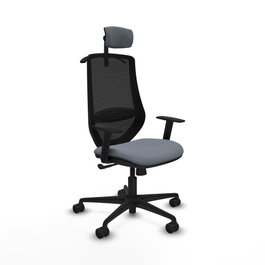 PIQUERAS Y CRESPO Silla de oficina Mardos con mecanismo Sincro, Gris y Negro