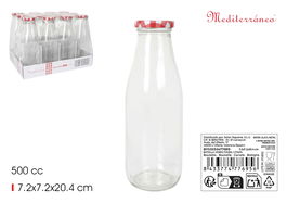 Mediterraneo Botella de Vidrio 500 ml con Tapa Mediterraneo (24 Unidades)