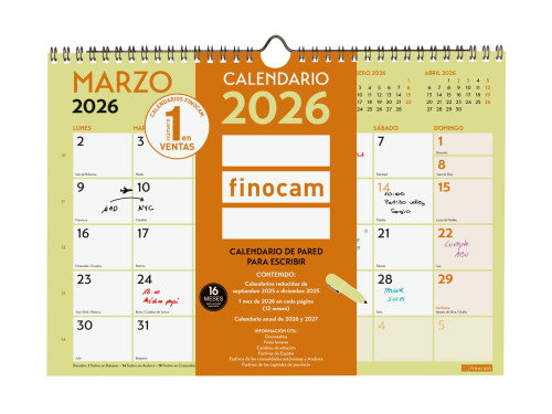Finocam Calendario De Pared Para Escribir A4 Mv Grafik 2026 Finocam Calendario De Pared Para Escribir A4 Mv Grafik 2026