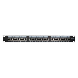 Inter-Tech Panel de parches 19'' Cat.5e STP 24 puertos Negro