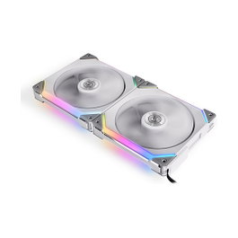Lian Li UNI FAN SL140 ARGB PWM Fan, Pack de 2 con controlador, Blanco