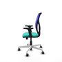 PIQUERAS Y CRESPO Silla de oficina Motilla con mecanismo Sincro/Traslack, Turquesa y Azul
