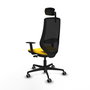 PIQUERAS Y CRESPO Silla de oficina Mardos con mecanismo Sincro/Traslack, Amarillo/Negro