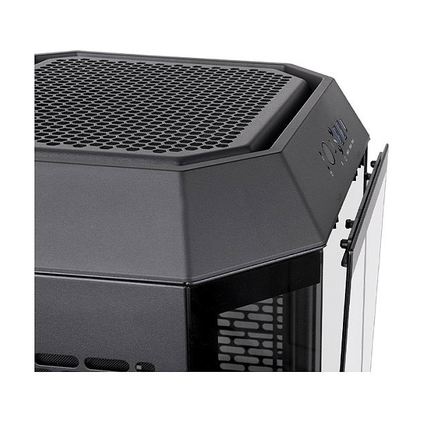 Thermaltake The Tower 250 Mini Torre para PC, Chasis Negro y Blanco Mini-ITX con Ventana Lateral y Pantalla LCD de 3.9 Pulgadas, SPCC, 7.1 kg