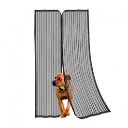 Kinzo Mosquitera para Puertas y Ventanas 220 x 100 cm, Tela Poliéster Resistente con Cierre Magnético y Sistema Fácil Fijación