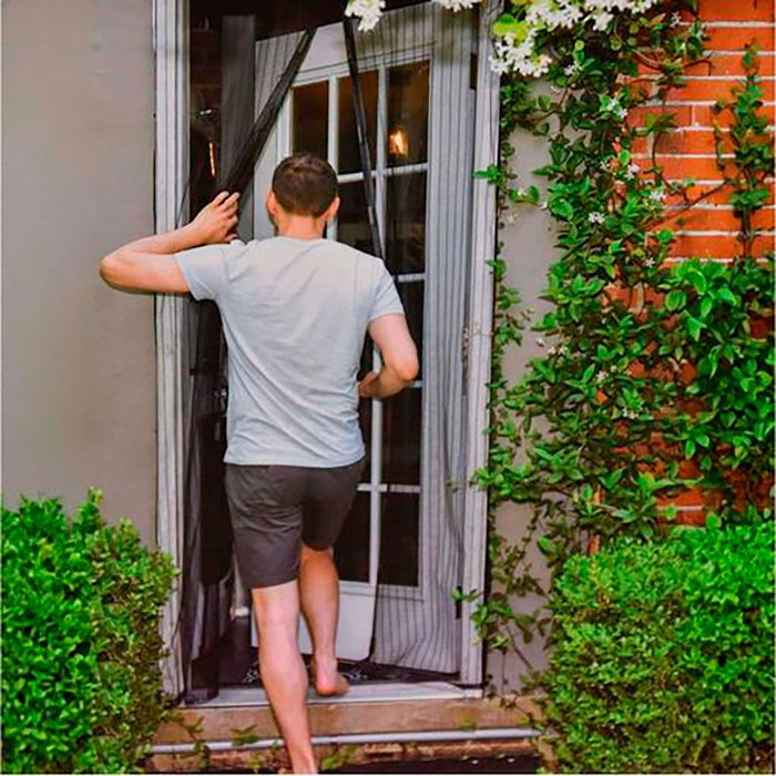 Kinzo Mosquitera para Puertas y Ventanas 220 x 100 cm, Tela Poliéster Resistente con Cierre Magnético y Sistema Fácil Fijación Kinzo Mosquitera para Puertas y Ventanas 220 x 100 cm, Tela Poliéster Resistente con Cierre Magnético y Sistema Fácil Fijación