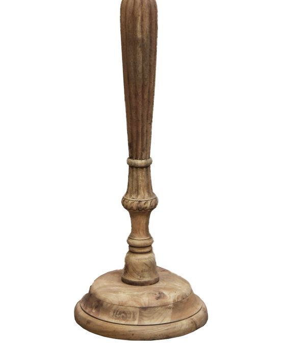 DKD Home Decor Lámpara de pie de madera y yute tallado natural