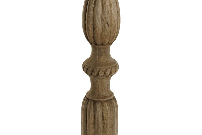 DKD Home Decor Lámpara de pie de madera y yute tallado natural