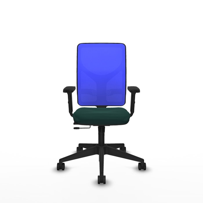 PIQUERAS Y CRESPO Silla de oficina Motilla con mecanismo Sincro/Traslack, Verde botella y Azul