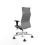 PIQUERAS Y CRESPO Sillón Albacete Gris Claro con Mecanismo Sincro y Base Blanca