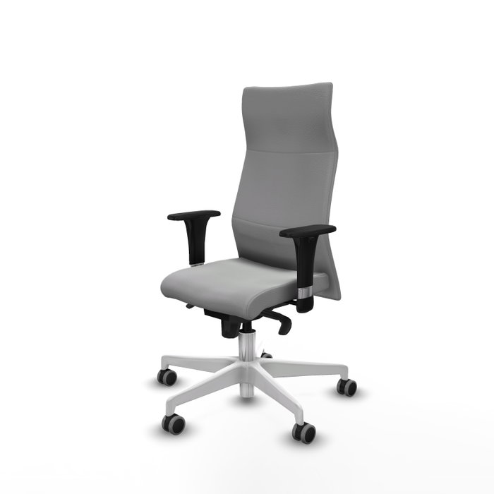PIQUERAS Y CRESPO Sillón Albacete Gris Claro con Mecanismo Sincro y Base Blanca PIQUERAS Y CRESPO Sillón Albacete Gris Claro con Mecanismo Sincro y Base Blanca