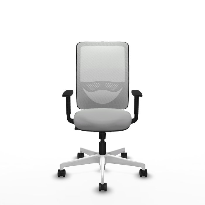PIQUERAS Y CRESPO Silla de oficina Zulema con mecanismo Sincro, Gris claro y Blanco