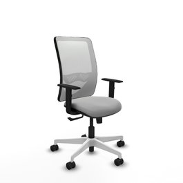 PIQUERAS Y CRESPO Silla de oficina Zulema con mecanismo Sincro, Gris claro y Blanco