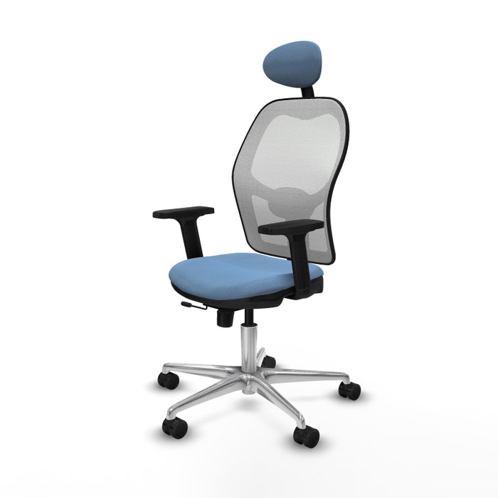 PIQUERAS Y CRESPO Silla de oficina Jorquera con mecanismo Sincro/Traslack, Azul cielo y Blanco PIQUERAS Y CRESPO Silla de oficina Jorquera con mecanismo Sincro/Traslack, Azul cielo y Blanco