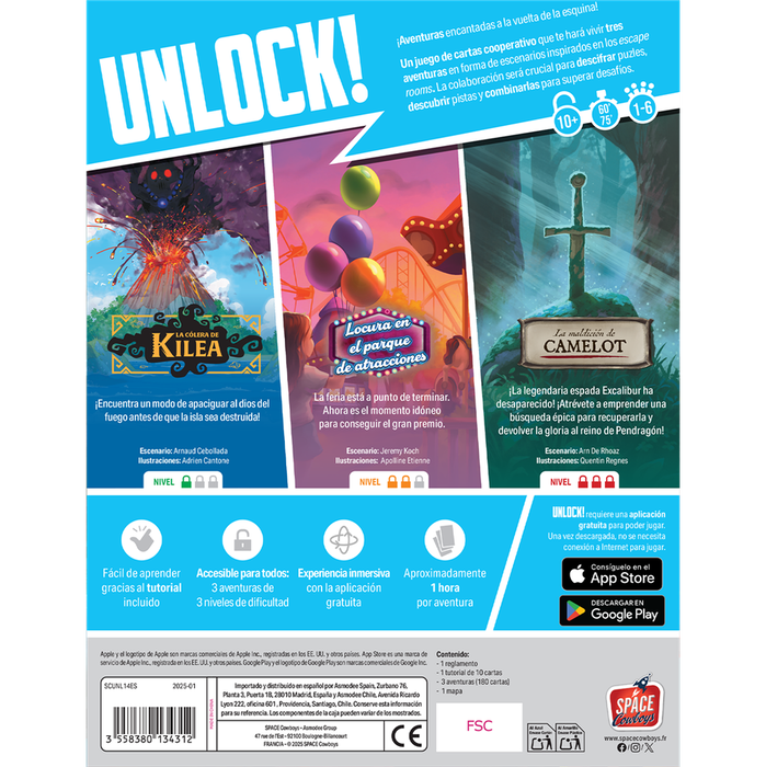 Space Cowboys Juego de Mesa Unlock! Enchanted Adventures SCUNL14ES - Juego de Cartas Cooperativo Escape Room - Español