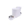 M Pets Dispensador de Comida y Agua DUPLO - Blanco - 1.3 kg / 3 L - 40 x 16,2 x 29,1 cm