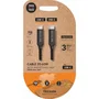 Tech One Tech Cable USB-C a USB-C 20-60W 3A Power Delivery, Nylon Trenzado, 1m, Negro, para Móviles, Tablets, Carga Rápida y Datos
