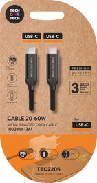 Tech One Tech Cable USB-C a USB-C TEC2206 Negro 1m